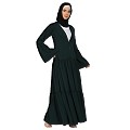 Coat collar Abaya with white inner- Bottle Green Coat collar Abaya with white inner- Bottle Green